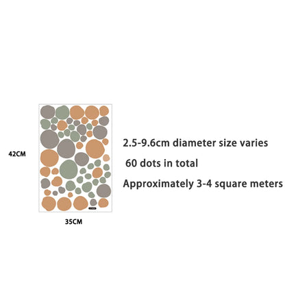 Set de 60 Lunares Adhesivos de Pared (Boho Colorful) - Vinilo Removible y No Tóxico