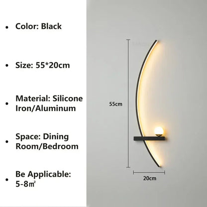 Aplique de Pared LED Moderno de Tiras - Lámpara Sconce Minimalista para Cabecera, Estudio y Escaleras