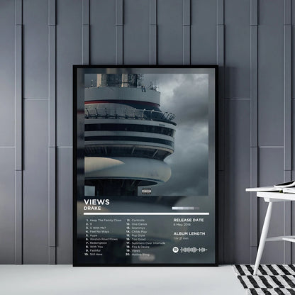 Lienzo musical retro para pared