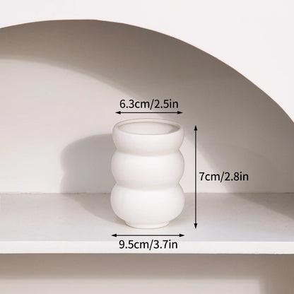 Jarrón decorativo de cerámica blanca estilo nórdico