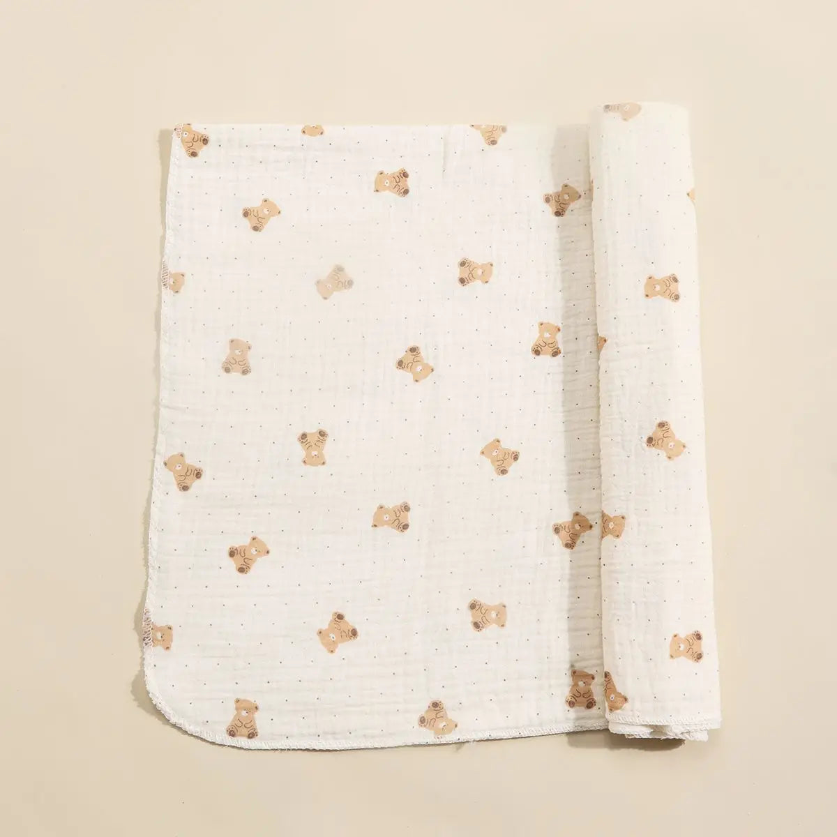 Manta de Muselina de Algodón (Estampado Cartoon) - Envoltura Suave y Transpirable para Bebé