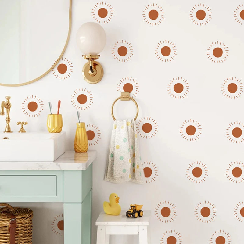 Adhesivos de Pared Infantiles (Set 36) Corazones Boho | PVC Ecológico y Fácil de Poner - Casarae