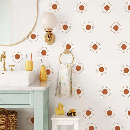 Adhesivos de Pared Infantiles (Set 36) Corazones Boho | PVC Ecológico y Fácil de Poner - Casarae