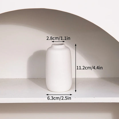 Jarrón decorativo de cerámica blanca estilo nórdico