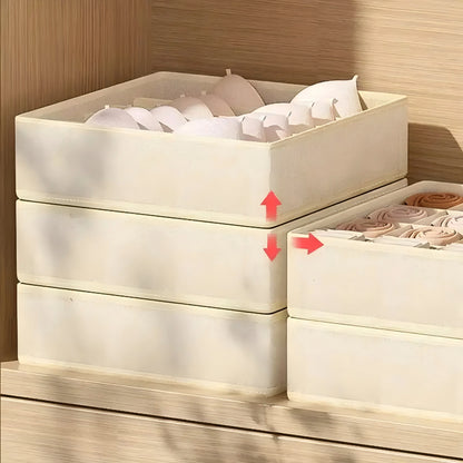 Organizador de Cajones Plegable para Ropa Interior y Calcetines | Caja de Tela Reforzada para Armario y Cómoda (32x32x10cm)