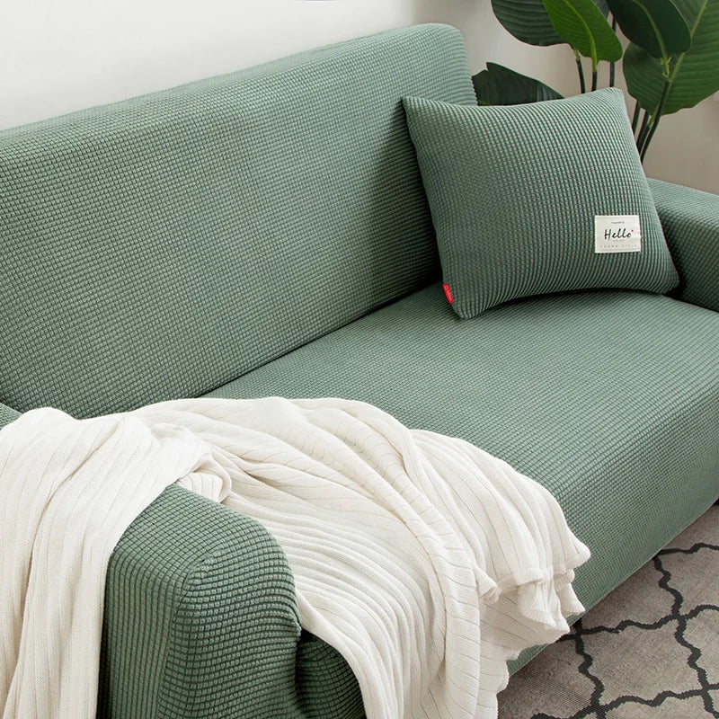 Funda de Sofá Elástica de Jacquard para Salón | Cubre Sofá Ajustable de 1 a 4 Plazas y Forma de L | Protector Universal de Muebles Lavable