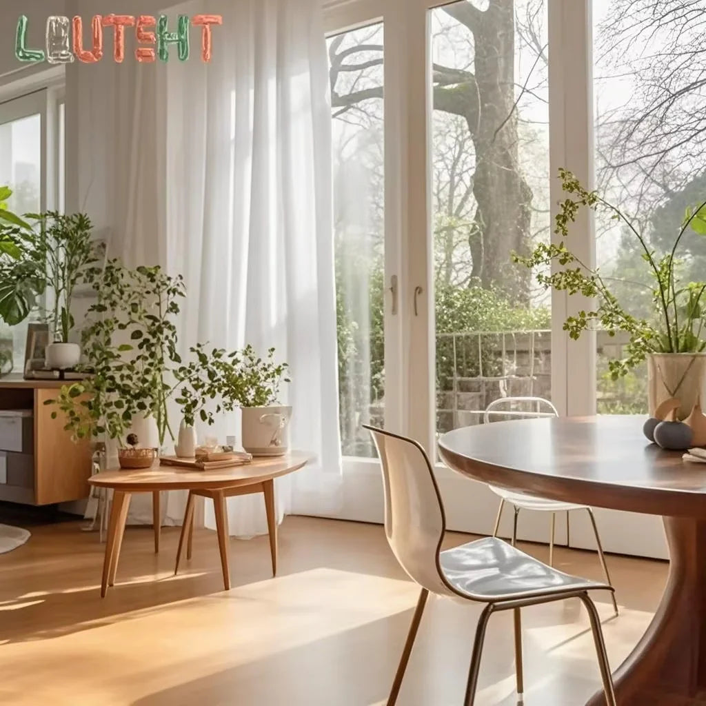 Visillo de Tul Transparente (Blanco) - Cortina de Ventana Personalizable, Ligeras Caídas para Decoración de Sala de Estar y Ambientes de Boda