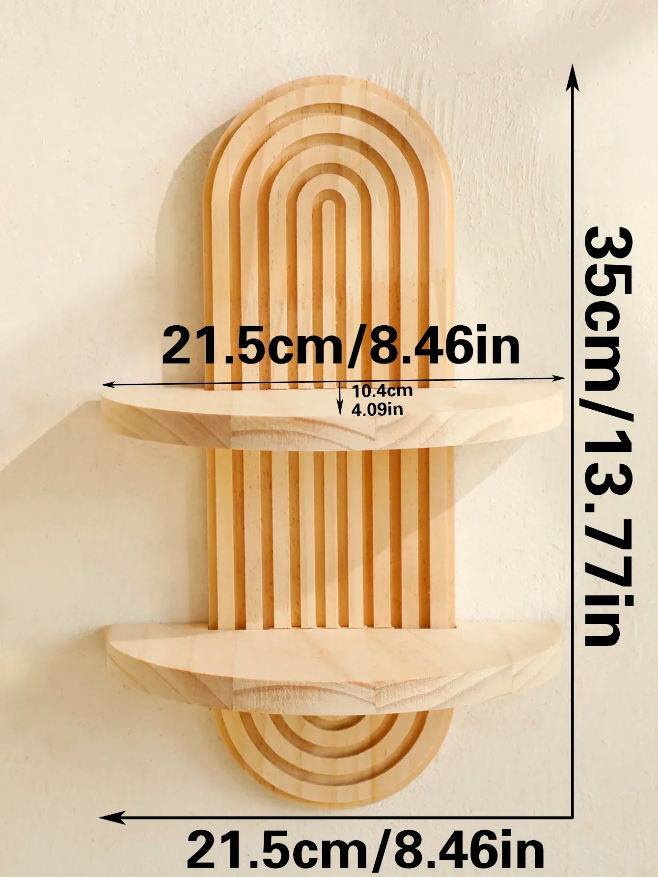 Estante de Almacenamiento Geométrico de Pared (Boho Wood) - Decoración Moderna