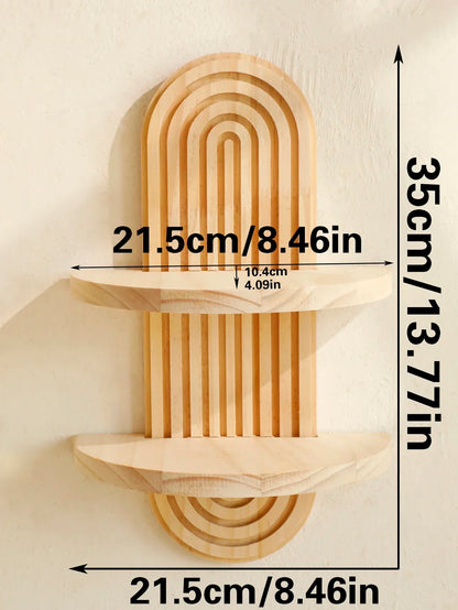 Estante de Almacenamiento Geométrico de Pared (Boho Wood) - Decoración Moderna