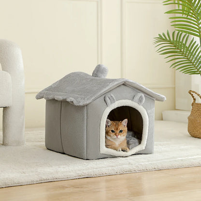 Casa Cueva Plegable para Mascotas (Extraíble y Lavable) - Sofá y Refugio Interior para Gatos y Perros Pequeños