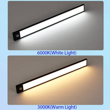 Regleta LED Ultra Fina con Sensor de Movimiento Recargable | Luz Inalámbrica 3 Tonos para Cocina, Armarios y Vestidores | Lámpara Magnética de Aluminio