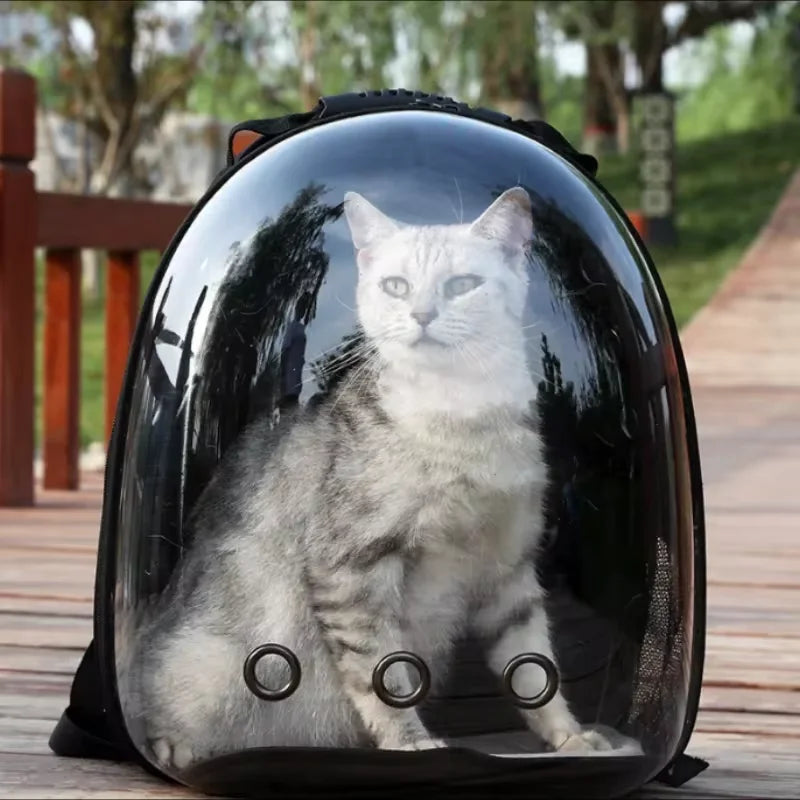 Bolsa de Transporte "Cápsula Espacial" Portátil - Mochila Transpirable para Gatos y Mascotas con Diseño de Burbuja de Visión