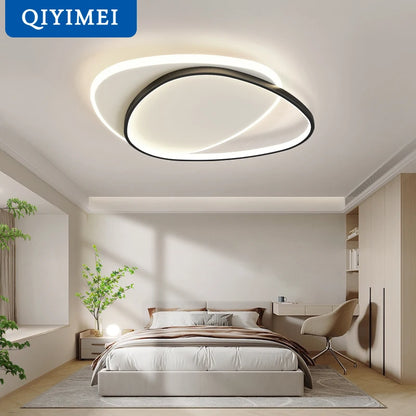 Chandelier LED Moderno QIYIMEI para Salón y Dormitorio | Lámpara de Techo Minimalista de Aluminio | Iluminación de Alta Eficiencia 110-220V