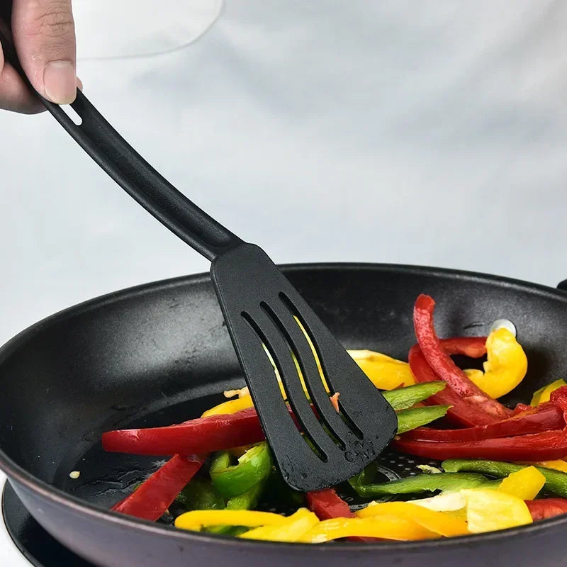 Set de Utensilios de Nylon para Cocina y Camping (1 o 3 Piezas) | Espátula Ranurada, Tenedor y Cuchara (Antiadherente y Portátil)