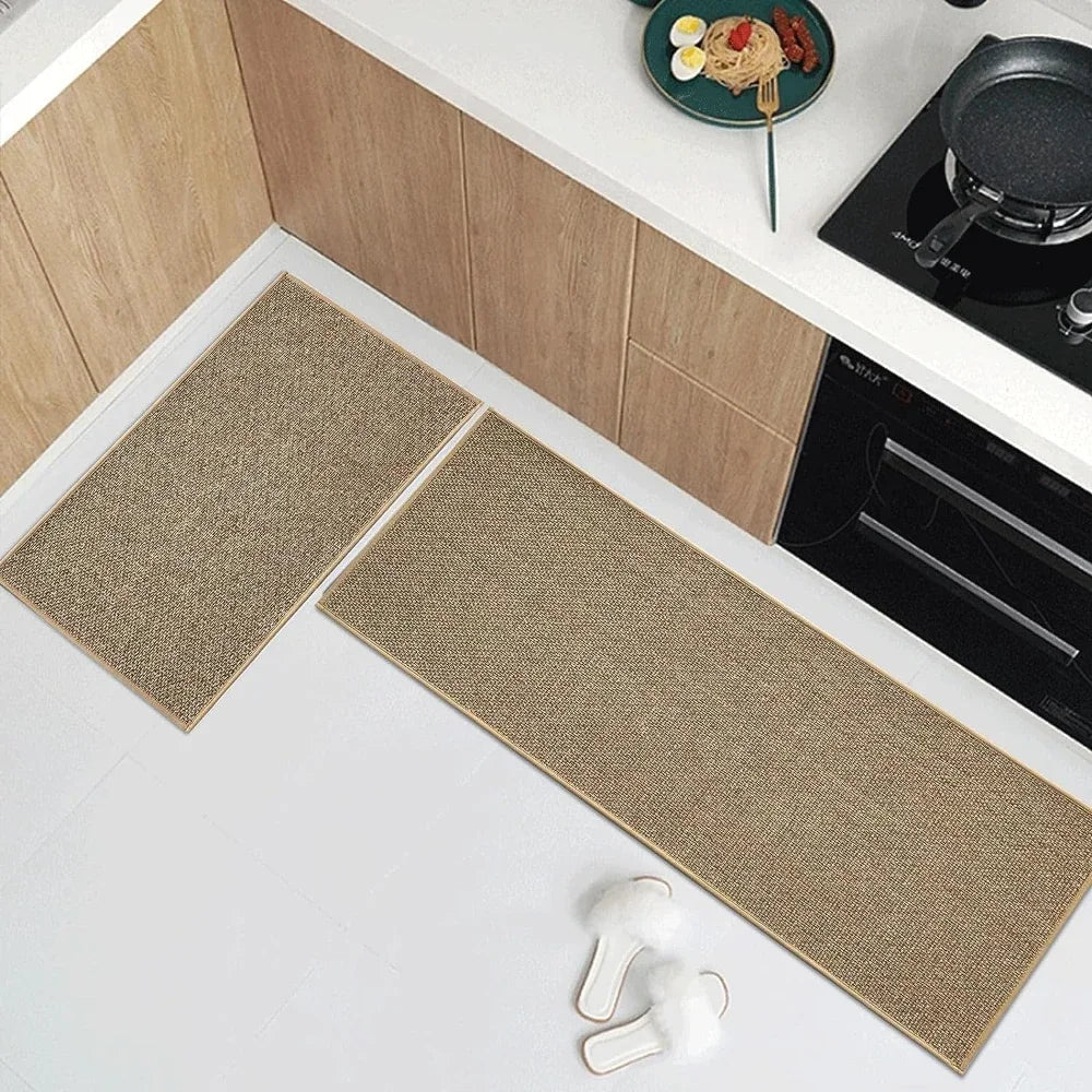 Alfombra de Cocina de Sisal Sintético (Lavable) - Camino de Goma Natural Antideslizante