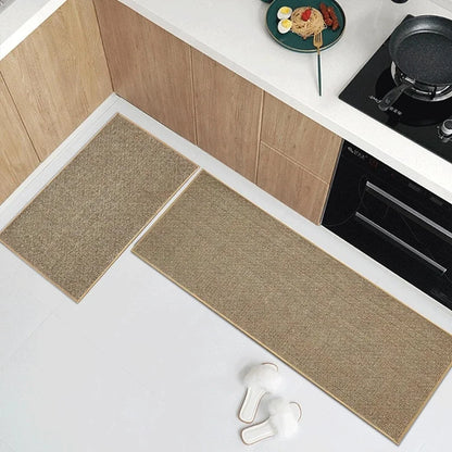 Alfombra de Cocina de Sisal Sintético (Lavable) - Camino de Goma Natural Antideslizante