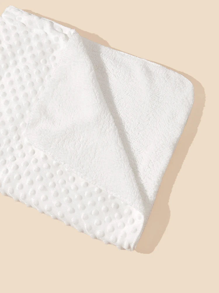 Manta de Bebé Minky de Doble Capa (Terciopelo de Cristal y Puntos) - Súper Suave y Universal