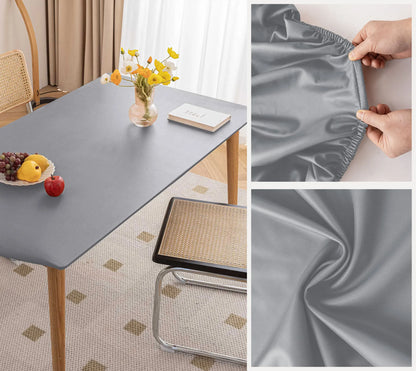 Mantel de Cuero Elástico Ajustable Impermeable y Antimanchas | Cubierta Protectora de Mesa "Full Package" Lavable | Mantel de Piel Sintética para Comedor y Mesa de Café