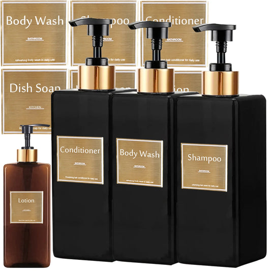 Set de Dispensadores Rellenables para Ducha (Champú, Jabón y Acondicionador)