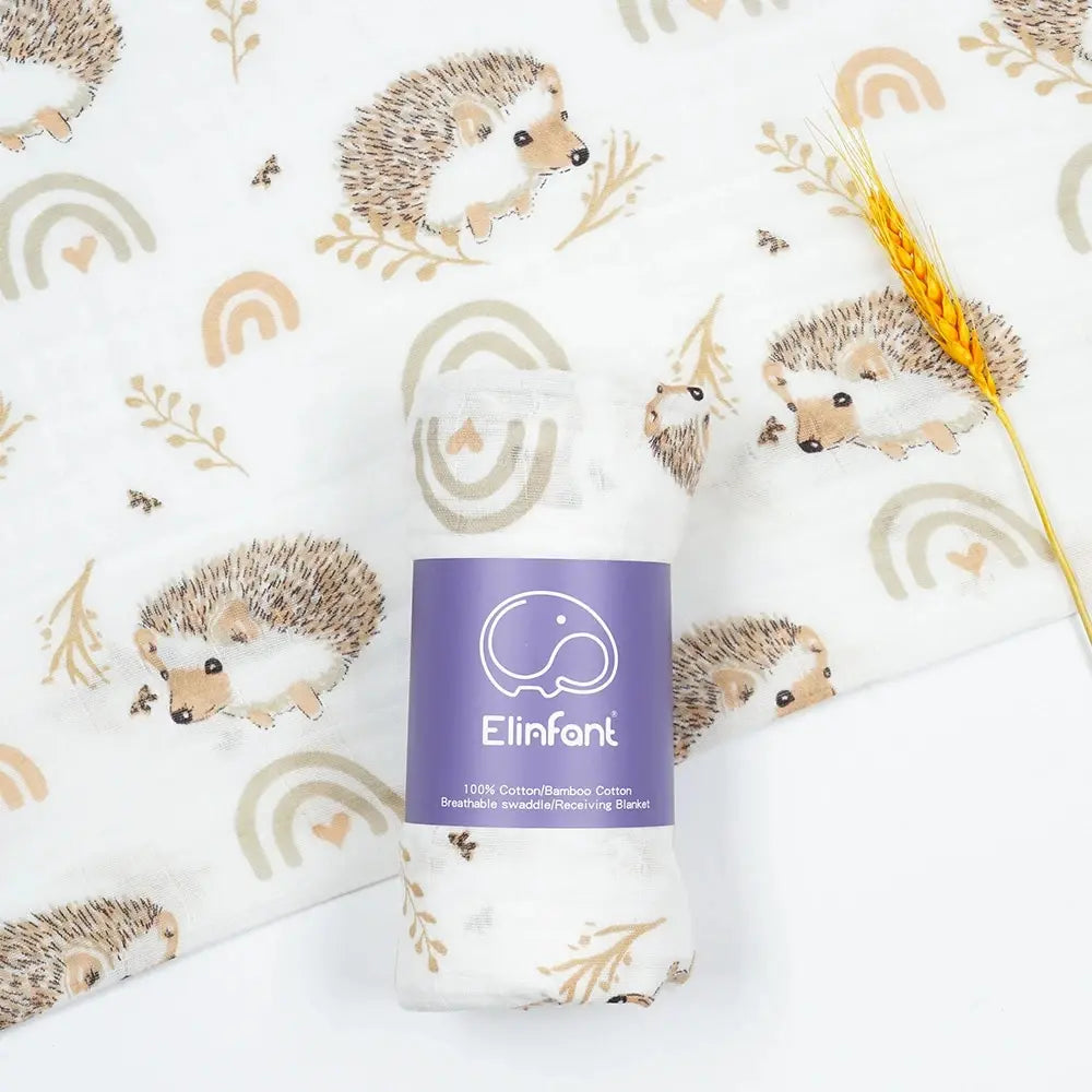 Manta de Muselina de Algodón 100% Puro (120 x 110 cm) - Envoltura y Toalla de Baño de Doble Capa