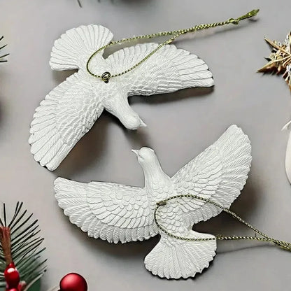 Adorno Navideño "Palomas de la Amistad" (Resina Duradera) - Ornamentos de Árbol, Símbolo de Paz y Regalo Ideal de Home Alone 2
