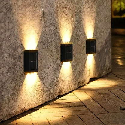 Aplique Solar de Pared (Efecto Arriba y Abajo) - Luz LED Decorativa Impermeable para Jardín, Balcón y Cercas