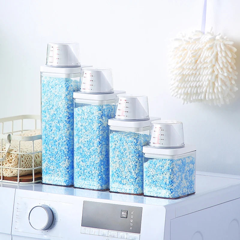 Bote para detergente en polvo con taza medidora