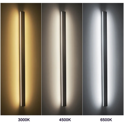 Lámpara de Pared LED de Tira Larga (IP65 Impermeable) - Iluminación Exterior Moderna para Jardín y Fachada