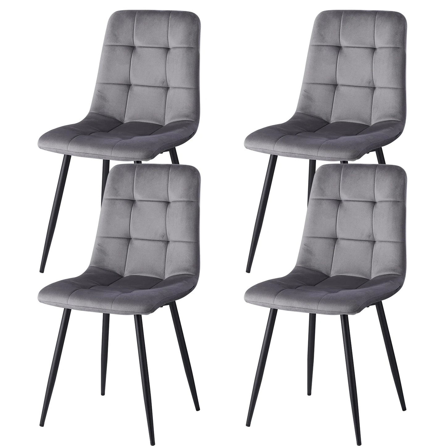 Set de 2 / 4 Sillas de Comedor de Pana Suave EGOONM | Sillas Acolchadas de Diseño con Respaldo de Rejilla | Sillas Modernas con Patas de Metal para Salón y Cocina