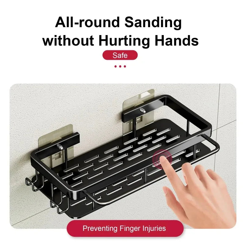 Estante Esquinero de Aluminio para Baño y Ducha | Organizador de Pared sin Taladro para Champú | Soporte Antioxidante Multiusos