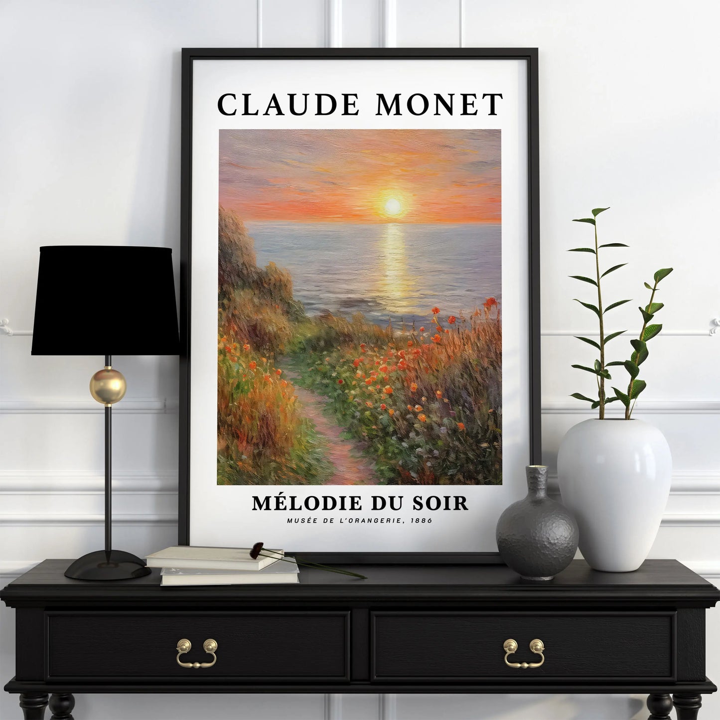 Póster Vintage de Arte Famoso (Claude Monet) - Impresión en Lienzo Giclée de Paisajes y Flores