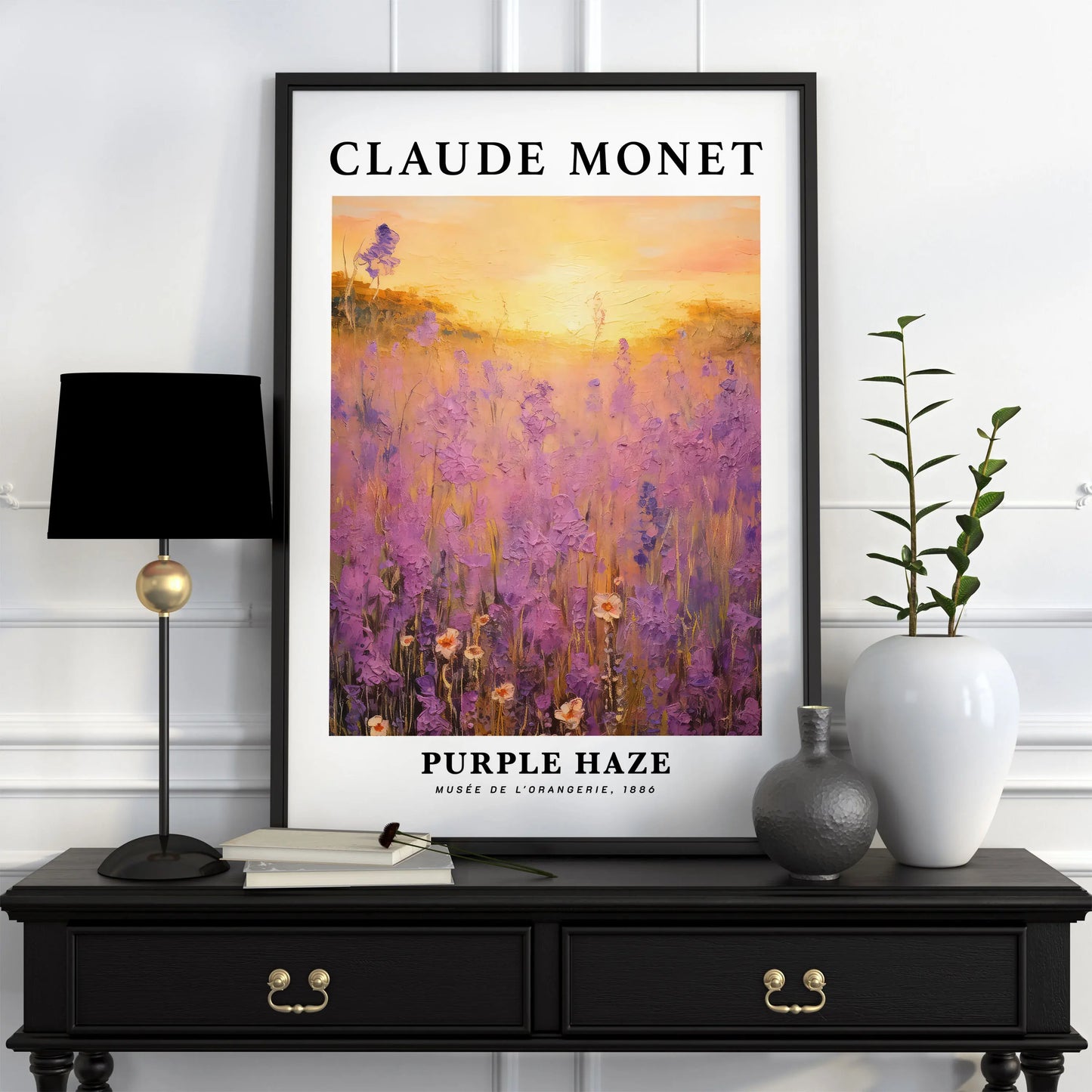 Póster Vintage de Arte Famoso (Claude Monet) - Impresión en Lienzo Giclée de Paisajes y Flores