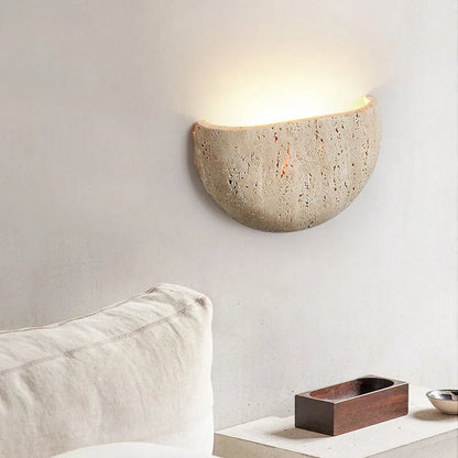 Lámpara de Pared Wabi-Sabi de Piedra | Aplique Retro Orgánico | Diseño Japonés - Casarae