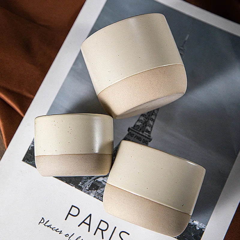 Taza Vintage de Cerámica de Gres (Stoneware) - Estilo Japonés para Café y Té