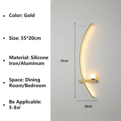 Aplique de Pared LED Moderno de Tiras - Lámpara Sconce Minimalista para Cabecera, Estudio y Escaleras
