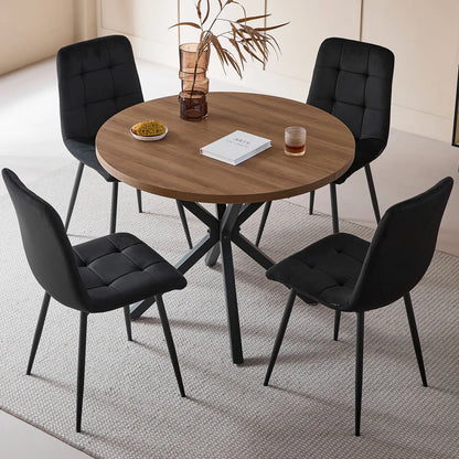 Set de 2 / 4 Sillas de Comedor de Pana Suave EGOONM | Sillas Acolchadas de Diseño con Respaldo de Rejilla | Sillas Modernas con Patas de Metal para Salón y Cocina