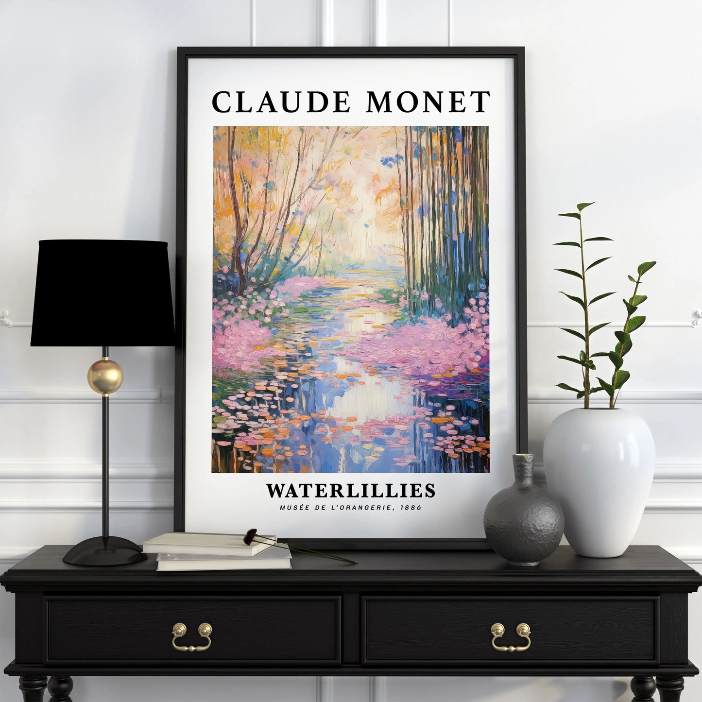 Póster Vintage de Arte Famoso (Claude Monet) - Impresión en Lienzo Giclée de Paisajes y Flores