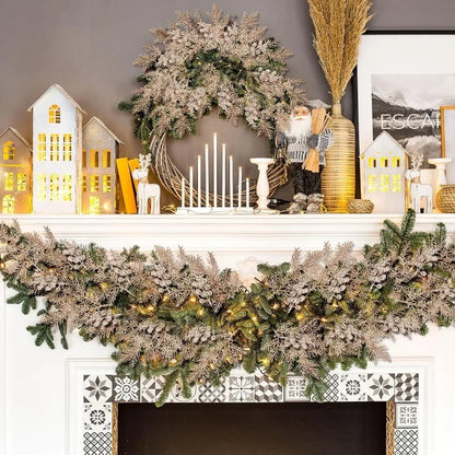 Set de 10 Bayas y Ramas Artificiales con Purpurina - Accesorios de Decoración Navideña DIY, Ramo Floral y Adornos para Árbol de Navidad