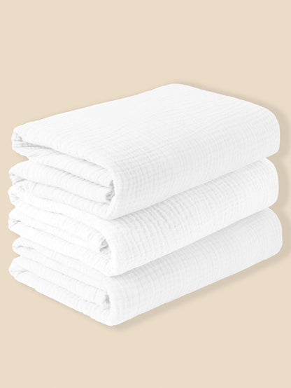 Set de 3 Mantas de Muselina Suave y Transpirable - Envoltura para Recién Nacidos (Swaddle Blankets)