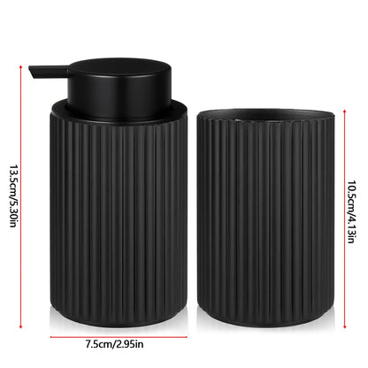 Dispensador de Jabón de Espuma Negra (PET) - Botella de Bomba para Manos y Platos