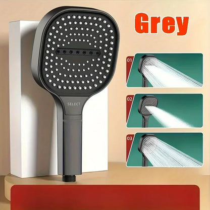 Cabezal de Ducha de Panel Grande (13 cm) - Alta Presión Ajustable de 3 Modos con Boquillas Autolimpiantes, Ideal para Baja Presión de Agua