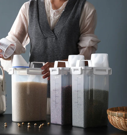 Tarro Hermético de Almacenamiento para Cocina (Grado Alimenticio) | Contenedor Sellado Reutilizable para Alimentos Secos