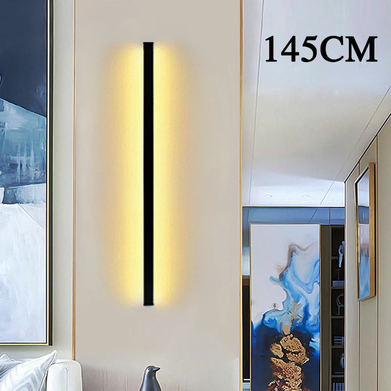 Lámpara de Pared LED de Tira Larga (IP65 Impermeable) - Iluminación Exterior Moderna para Jardín y Fachada