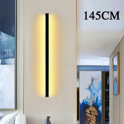 Lámpara de Pared LED de Tira Larga (IP65 Impermeable) - Iluminación Exterior Moderna para Jardín y Fachada