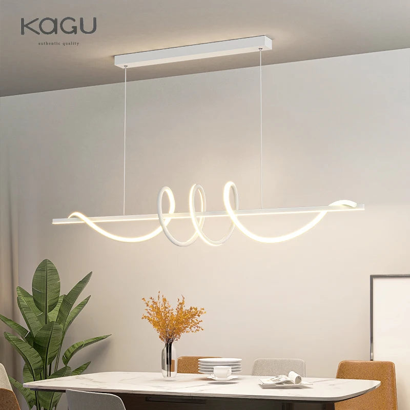 Lámpara Colgante LED Moderna y Minimalista | Lámpara de Suspensión Lineal para Mesa de Comedor, Cocina y Oficina | Iluminación LED Regulable con Mando
