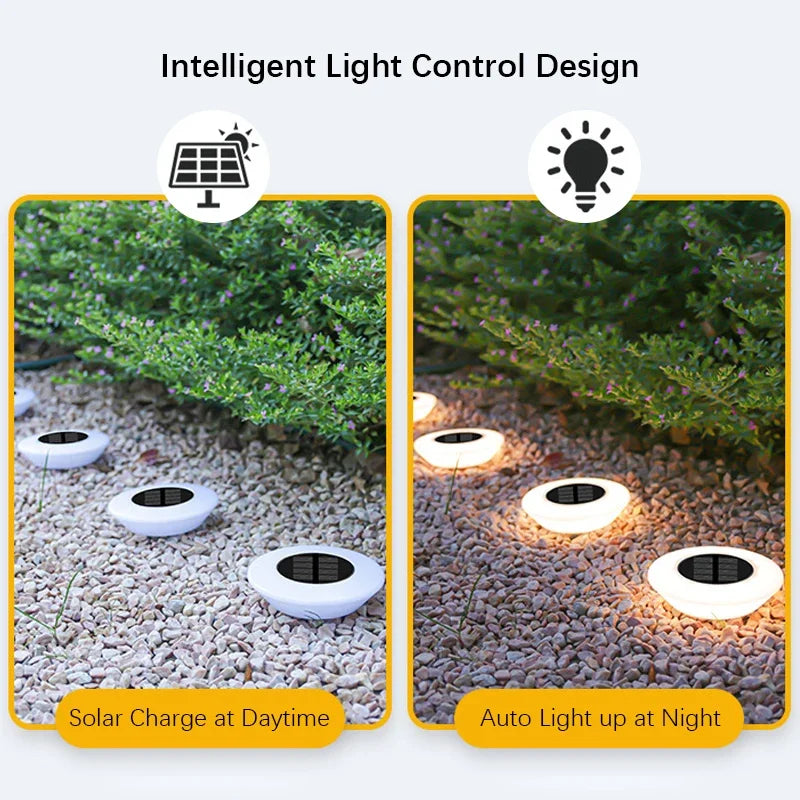 Luces Solares LED de Suelo Impermeables IP65 | Pack de 1 a 8 Focos Solares de Exterior para Jardín, Caminos y Césped | Iluminación Automática de Acero Inoxidable