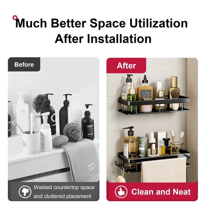 Estante Esquinero de Aluminio para Baño y Ducha | Organizador de Pared sin Taladro para Champú | Soporte Antioxidante Multiusos