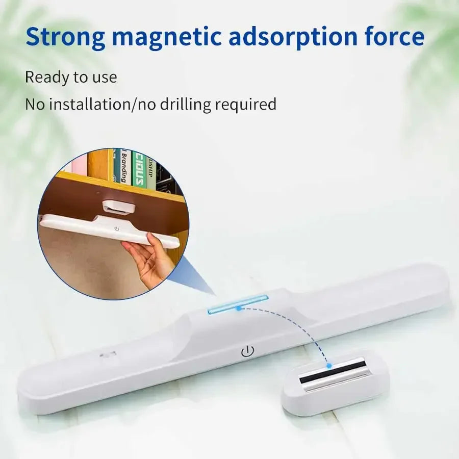 Lámpara LED Táctil Magnética (30CM) - Luz de Espejo Recargable USB con 3 Colores y Brillo Ajustable