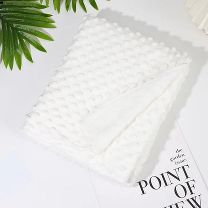 Manta de Bebé Minky de Doble Capa (Terciopelo de Cristal y Puntos) - Súper Suave y Universal