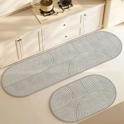 Alfombra de Cocina de Diatomita Ultra Absorbente | Tapete Antideslizante de Secado Rápido para Suelo | Rug Alargada para Entrada y Baño